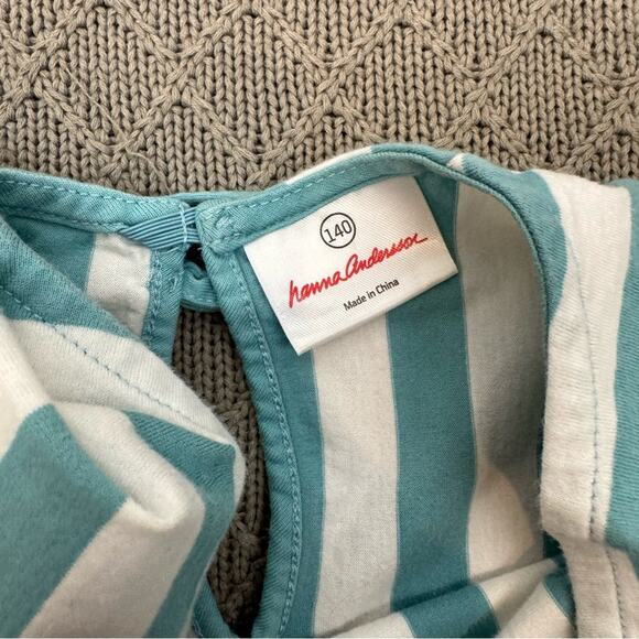 Hanna Andersson Striped Blue and White Kids Top ~ 140/10 - Picture 5 of 9